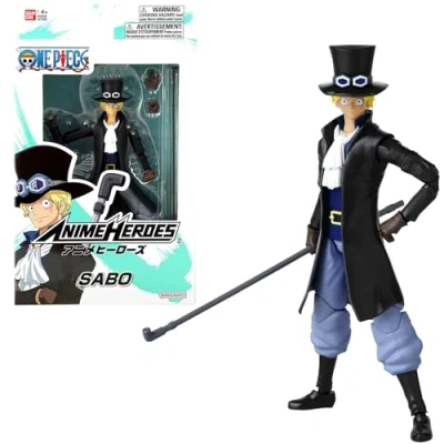 Abbildung von BANDAI Anime Heroes One Piece Figur 17 cm Sabo Offizielle Lizenz Gelenkige Manga Figuren Spielzeug für Kinder ab 4 Jahren 37009