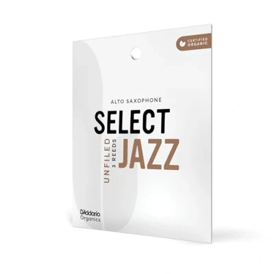 Abbildung von Ungefeilte D&#039;Addario Organic Select Jazz Blätter für Altsaxophon, Stärke 2, medium, einzeln verpackt, 3er Packung