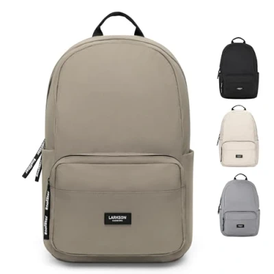 Abbildung von LARKSON Schulrucksack Mädchen &amp; Jungen Teenager Grau No 3 Rucksack Damen Herren für Schule 16&quot; Laptopfach Aus Recyceltem PET Wasserabweisend