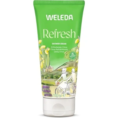 Abbildung von WELEDA Bio Refresh Duschgel vegan Naturkosmetik Citrus Duschseife für Frauen &amp; Männer mit Zitrone / Orange Duft Natürliche Hautpflege Dusche zur Reinigung von Gesicht Körper (1x 200ml)