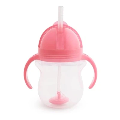 Abbildung von Munchkin Click Lock Trinkhalmbecher mit beschwertem Halm, rosa, 207 ml, rosa
