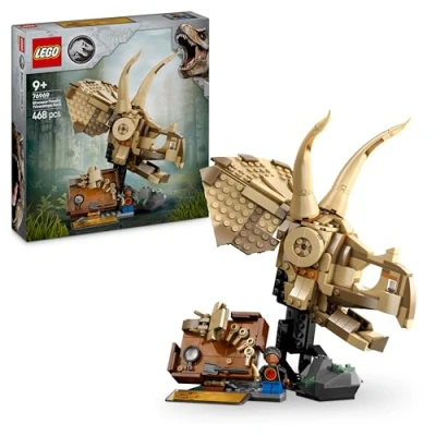 Abbildung von LEGO Jurassic World Dinosaurier Fossilien: Triceratops Schädel Modell, Spielzeug für Jungen und Mädchen ab 9 Jahren, Geschenk Kinder Fans 76969