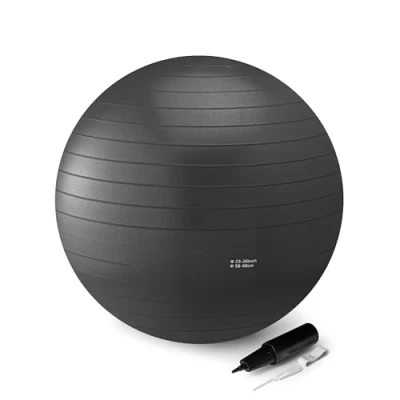 Abbildung von Amazon Basics Yoga und Pilates Übungsball, Durchmesser 58 66 cm, Schwarz