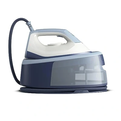 Abbildung von Philips Dampfbügelstation 3000 Series, 2400 W, 120 g/min Dauerdampf, 350 g Dampfstoß, schnell und leistungsstark, vertikaler Dampf, Keramiksohle, Deep Azur (PSG3000/20)