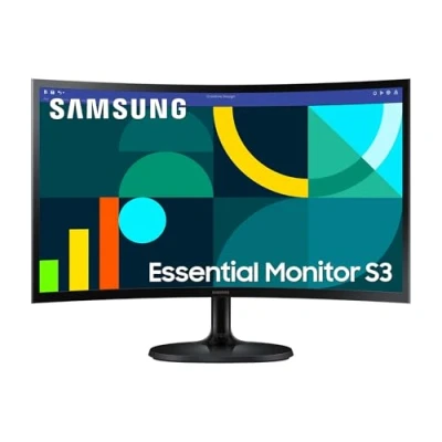 Abbildung von Samsung S36GD Essential Curved Monitor 24 Zoll, PC Bildschirm mit VA Panel, Full HD Auflösung, 4 ms Reaktionszeit, Bildwiederholrate 100 Hz, Eco Saving Plus, Flicker Free, Schwarz, S24D364GAU