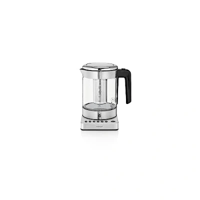 Abbildung von WMF Küchenminis 2 in 1 Vario Wasserkocher mit Temperatureinstellung, 1,0l, 1900 W, Teekocher Glas Teebeutelhalter und Sieb