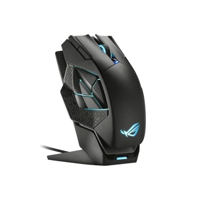 Abbildung von ASUS ROG Spatha X Wireless Gaming Mouse (Magnetischer Ladeständer, 12 programmierbare Tasten, 19.000 DPI, Push Fit Hot Swap Switch Steckdosen, Micro Switches, Paracord und Aura RGB Lighting)