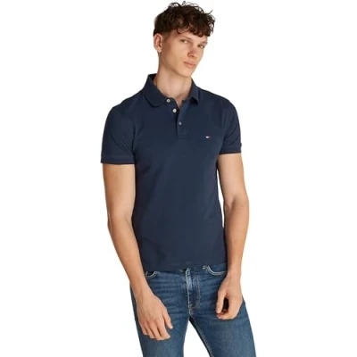 Abbildung von Tommy Hilfiger Herren Poloshirt Kurzarm 1985 Slim Fit, Blau (Night Sky), S