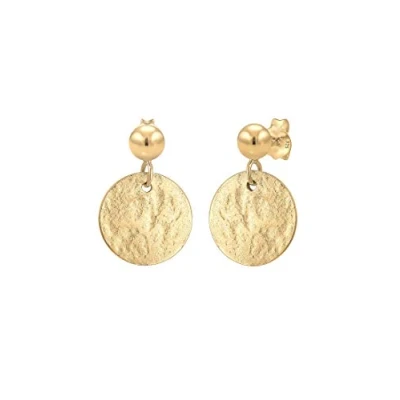Abbildung von Elli Ohrringe Damen Ohrhänger Plättchen Gehämmert Vintage Antik Look in 925 Sterling Silber