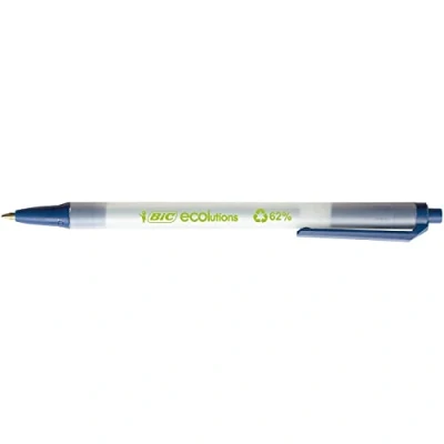 Abbildung von BIC Kugelschreiber Set ECOlutions Clic Stic, in Blau, Strichstärke 0,32 mm, 50er Pack, Ideal für das Büro, Home Office oder die Schule