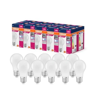 Abbildung von OSRAM LED Star Value Classic A40 Lampe für E27 Sockel, Birnenform, FR, 470 Lumen, kaltweiß (4000K), Ersatz herkömmliche 40W Glühbirnen, nicht dimmbar, 10er Pack