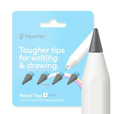 Abbildung von Paperlike Pencil Tips (4X) für Apple 1. &amp; 2. Generation, USB C Pro mehr Kontrolle, Präzision, Flow