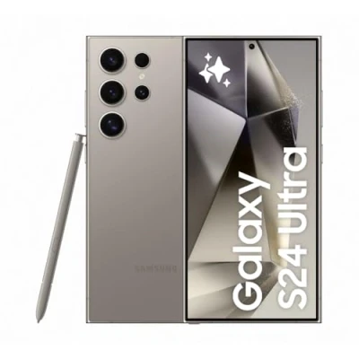 Abbildung von Samsung Galaxy S24 Ultra AI Smartphone, Android Handy ohne Vertrag, 12GB RAM/256GB Speicher, 200 MP Kamera, S Pen, Lange Akkulaufzeit, Titanium Gray, 3 Jahre Herstellergarantie