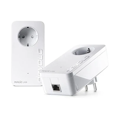 Abbildung von devolo Magic 1 LAN Starter Kit, Powerline Adapter, bis zu 1.200 Mbit/s, 1x Gigabit Anschluss, ideal für Homeoffice, dLAN 2.0, weiß
