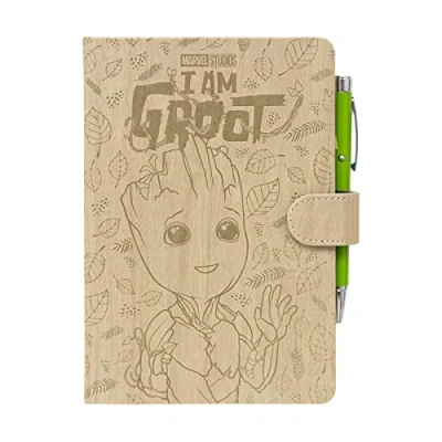 Abbildung von Grupo Erik Premium Notizbuch mit Stift Marvel Groot A5 Dotted Klein Reisetagebuch zum selberschreiben Bullet Journal A5Tagebuch Mädchen und Jungen