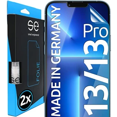 Abbildung von smart engineered 2X Schutzfolie für iPhone 13 aus Deutschland 100% Passgenau Funktion mit Installationshilfe kompatibel Folie Anti Kratzer HD Klar