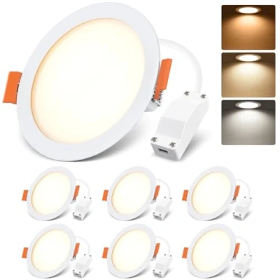 Abbildung von LVWIT LED Einbaustrahler 230V, Ultraschlanke 6W Deckenspots Spotlight Einbauleuchten Spot, Warmweiß 3000K Neutralweiß 4000K Kaltweiß 6500K, für Badezimmer, Küche, Wohnzimmer, 6er Set
