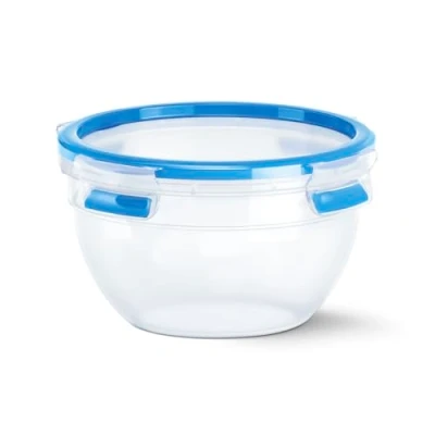 Abbildung von Emsa 518096 Clip &amp; Close Frischhaltedose Runde mit Deckel Fassungsvermögen 1,1 Liter Transparent/Blau