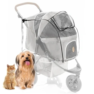 Abbildung von Regenschutz für Hundebuggy TOGfit Regenverdeck mit Fenster, Belüftungsnetz und aufklappbarem Einstieg passt ideal auf Hundewagen Pet Roadster
