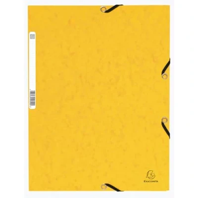 Abbildung von Exacompta 55309E 10er Pack Einschlagmappe. Aus extra starkem Colorspan Karton DIN A4 mit 3 Klappen und Gummizügen gelb Sammelmappe Dokumentenmappe ideal für Büro Schule