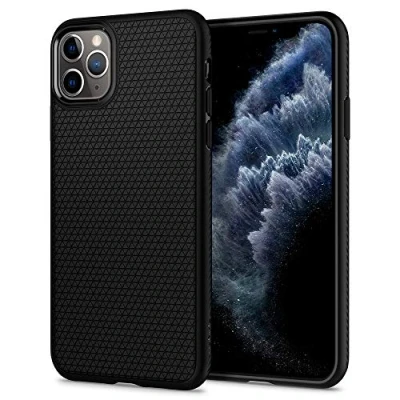 Abbildung von Spigen Liquid Air Hülle Kompatibel mit iPhone 11 Pro Silikon Handyhülle Schwarz