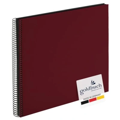 Abbildung von goldbuch 25994 Spiralalbum Bella Vista, Foto Album 35 x 30 cm, Fotoalbum mit 40 schwarze Seiten, Erinnerungsalbum aus Leinen, Fotobuch für Bilder und Fotos zum Einkleben, Bordeaux