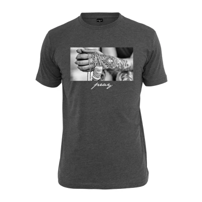 Abbildung von Mister Tee PRAY Tshirt print, Herren, Größe: Medium, Charcoal