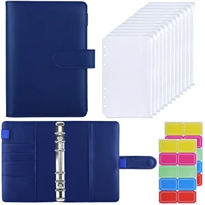 Abbildung von HAUTOCO Budget Planner Deutsch, A6 Binder, Budgetplaner, Ringbuch mit 12 Binder Taschen, Finanzplaner Etiketten, Sparbuch für Geld Organizer, Reisen Tagebuch, Rosa