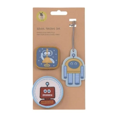 Abbildung von LÄSSIG Anhänger und Patches Set (3 Stk.) mit Druckknopf/School Robot