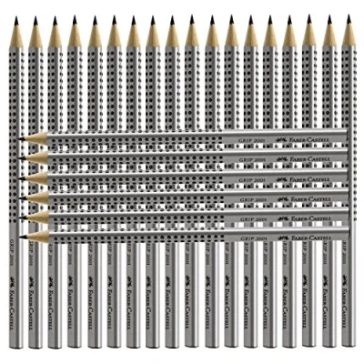 Abbildung von Faber Castell 18er Sparpack Bleistifte GRIP 2001 (silber 2B)