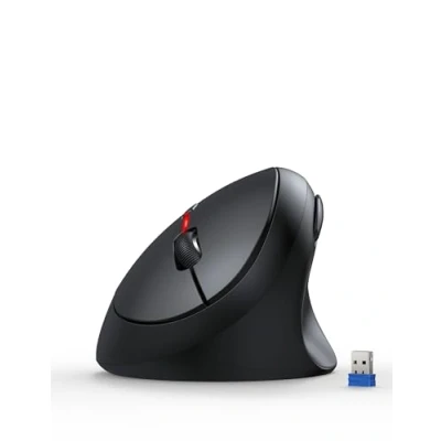 Abbildung von TECKNET Ergonomische Maus Kabellos, 4800 DPI Vertikale Maus, 99% Lärmminderung, 6 Tasten, 2.4G Computer Funkmaus, Leise Wireless Mouse for Laptop, PC, Chromebook, Mac
