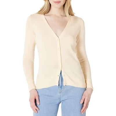 Abbildung von Amazon Essentials Damen Leichter Cardigan mit V Ausschnitt (in Übergröße erhältlich), Blasser Pfirsich, M