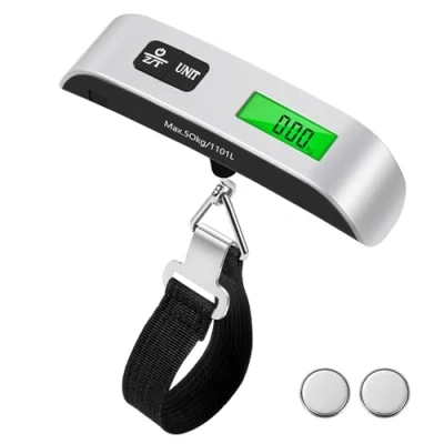 Abbildung von Brencco Kofferwaage Digital mit Haken, Tragbare Elektronische Gepäckwaage 50KG / 110 lb, Digitalwaage Tara Funktion Praktisch Digitale Hängewaage für Reise Haken
