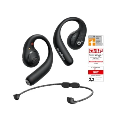 Abbildung von soundcore by Anker Open Ear Kopfhörer AeroFit Pro, 46h Akku, Intensiver Sound LDAC, Ultra leicht, Bequem, Ergonomisches Design, Bluetooth 5.3, IPX5 Wasserschutz, App, Kabellos