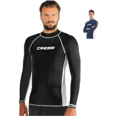 Abbildung von Cressi Herren Rash Guard, Protection Solaire UV (UPF) 50+, Schwarz (Schwarz/Weiß), Gr. XXL/6