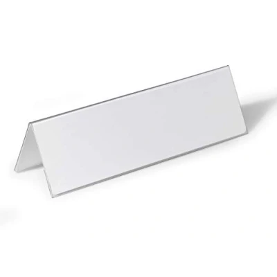 Abbildung von Durable Tischnamensschild 105/210x297 mm, Tischaufsteller transparent mit weißer Papiereinlage, 25 Stück, 805319