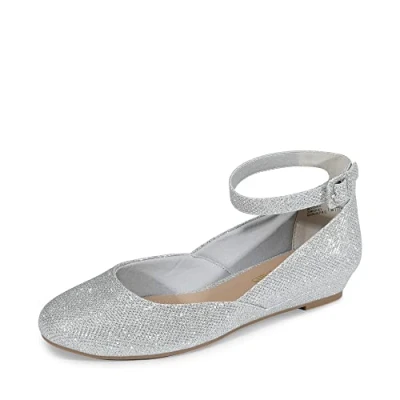 Abbildung von DREAM PAIRS Ballerinas Damen Riemchenballerina Elegant Flats Schuhe REVONA E Silber/Glitter Größe 38 (EUR)