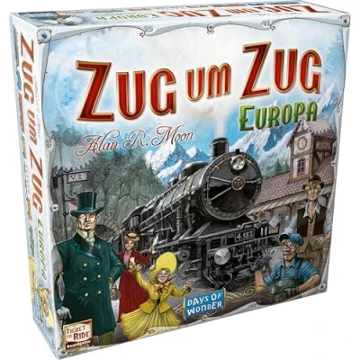 Abbildung von Days of Wonder, UNbox Now, Zug um Europa, Grundspiel, Familienspiel, Brettspiel, 2 5 Spieler, Ab 8+ Jahren, 45+ Minuten, Deutsch