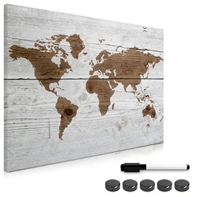 Abbildung von Navaris Magnettafel Magnetpinnwand Memoboard zum Beschriften 70 x 50cm Notiztafel div. Designs Tafel abwaschbar mit Magneten Stift