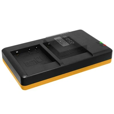 Abbildung von Dual Ladegerät (Netz, USB) kompatibel mit Panasonic DMW BLE9(E), BLG10(E) / DMC GF6, GX7, GX80,TZ91, TZ101 ... Leica BP DC15 inkl. 2A Netzteil (2 Akkus gleichzeitig ladbar)