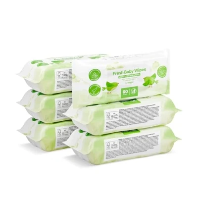 Abbildung von by Amazon Fresh Baby Feuchttücher, 360 Tücher, 6er Pack (6 x 60 Stück)