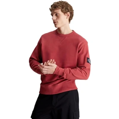 Abbildung von Calvin Klein Jeans Herren Sweatshirt Badge Crew Neck ohne Kapuze, Rot (Garnet), XXL