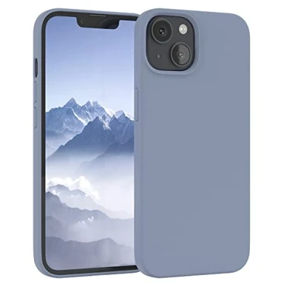Abbildung von EAZY CASE Premium Silikon Handyhülle kompatibel mit iPhone 13, Slimcover Kameraschutz und Innenfutter, Silikonhülle, Schutzhülle, Bumper, Handy Case, Hülle, Softcase, Stahl Blau