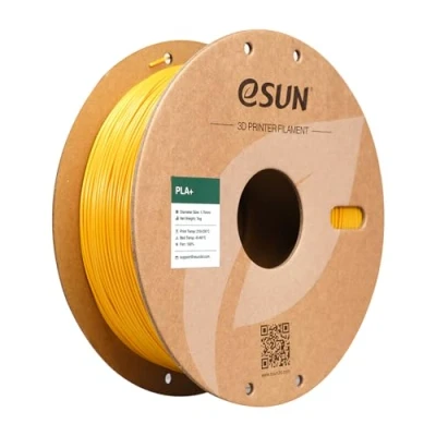 Abbildung von eSUN PLA+ Filament 1.75mm, 3D Drucker PLA Plus, Maßgenauigkeit +/ 0.03mm, 1kg Spule (2.2 LBS) Druck für Drucker, Gelb