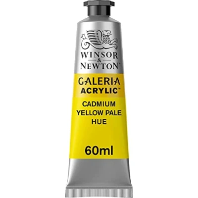 Abbildung von Winsor &amp; Newton 2120114 Galeria Acrylfarbe, hohe Pigmentierung, lichtecht, buttrige Konsistenz, 60 ml Tube Kadmiumgelb Blass