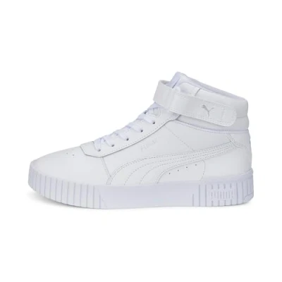 Abbildung von Puma Carina 2.0 MID Sneaker high, Damen, Größe: 38.5, White/silver Leder und lederimitat