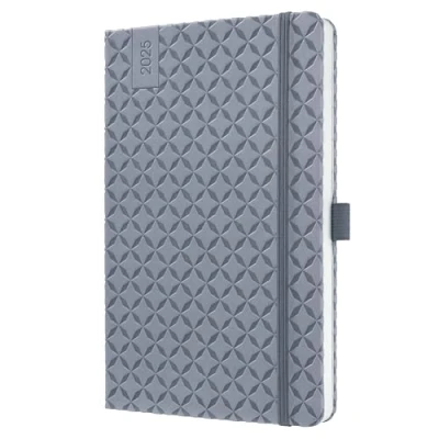Abbildung von SIGEL J5121 Wochenkalender 2025 A5, Jolie, hellgrau, Hardcover, Gummiband, Stiftschlaufe, Einstecktasche, 174 Seiten, vegan, Buchkalender, Terminplaner