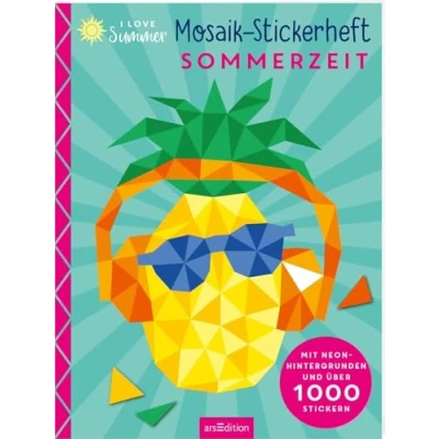 Abbildung von I Love Summer Mosaik Stickerheft Sommerzeit: mit Neonfarbe und über 1000 Stickern nach Zahlen Neoneffekt