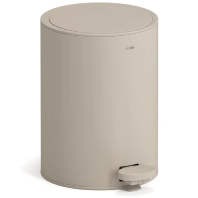 Abbildung von stardis 3 Liter Treteimer Edelstahl matt Softclose Klappdeckel leise schließend Inneneimer Mülleimer Abfalleimer Badeimer taupe beige