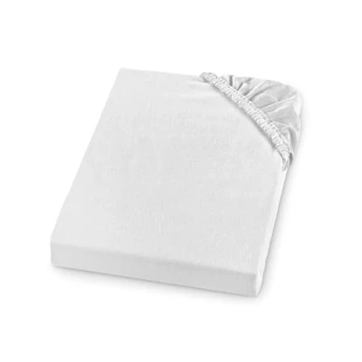 Abbildung von sleepling Biber Spannbetttuch, Feinbiber Spannbettlaken, Made in Germany, 100% Baumwolle, Matratzen bis 23 cm Höhe, Rundum Gummizug, Ökotex, Kochfest 95 Grad, 90 x 200, weiß